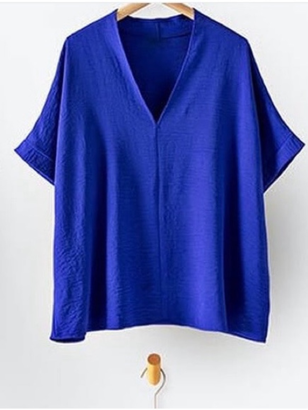 Relaxed V-Neck Women's Top in Royal Blue